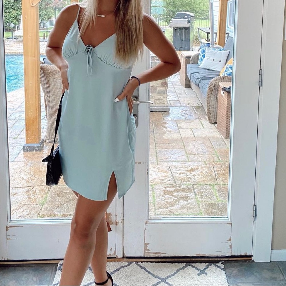 Grate mint green satin mini dress size small